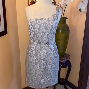 Moulinette soeurs Anthro silver one shoulder dress sz 8